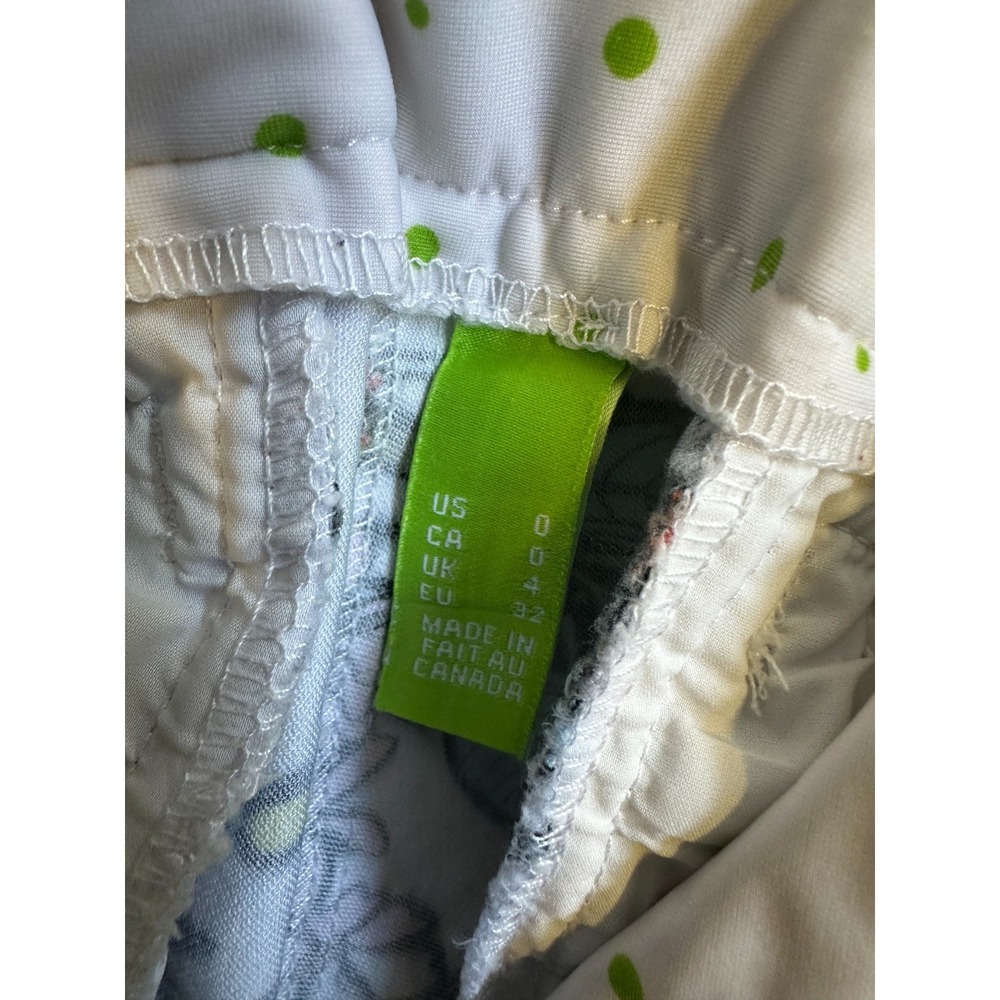Swing Control Floral Print Golf Pants Size 0 Pockets Stretch Pull On White Multi - Picture 8 of 15